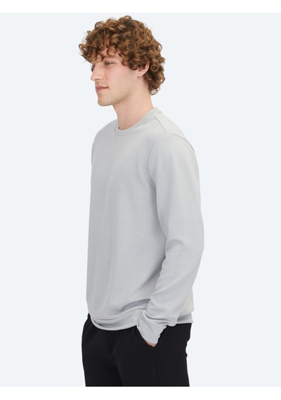Kip Gri Bisiklet Yaka Sweatshirt Gri -
