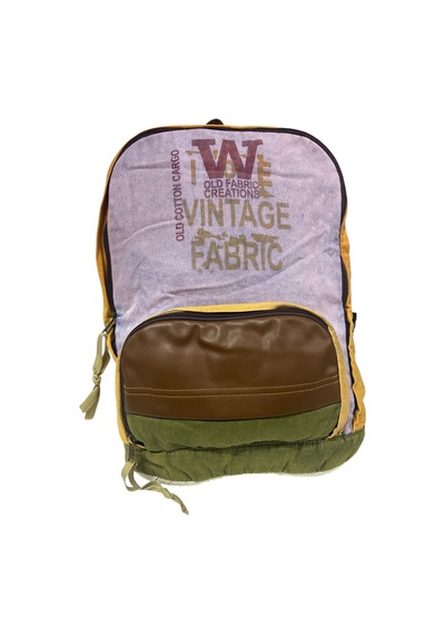 Old Cotton Cargo Kaliteli Tek Bölmeli Vintage Disayn Günlük Gezi Spor Okul Sırt Çantası Patchwork Komor 29x42cm Mor