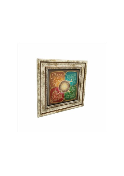 4 Mevsim Ağaç Baskılı Taş Tablo 25x25