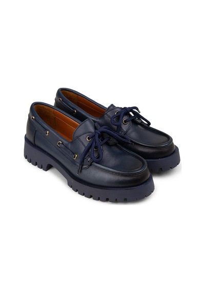 Deery Kadın Hakiki Deri Lacivert Marin Loafer - 02036zlcvc02