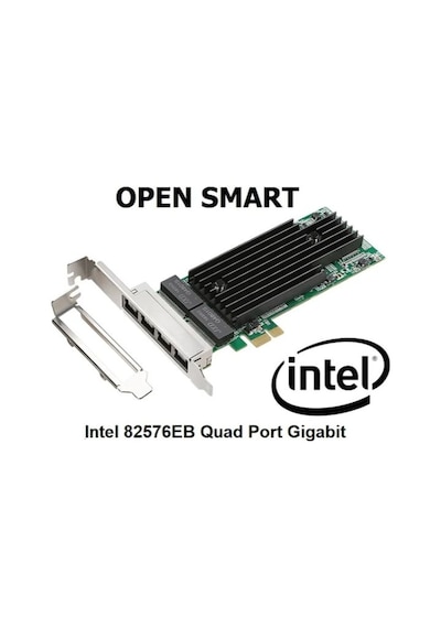 Open Smart OPS01G64NT Quad 4 Port Intel 82576EB Gigabit PCI-E X1 Ethernet Kartı