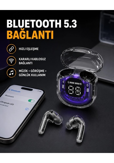 Kablosuz Şarj Destekli Hafif Ve Güçlü Kulaklık Renkli