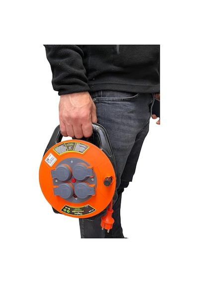 Seyyar Kablo Makarası - 10 Metre Kablo, 3x1.5mm², Ip44 Kapaklı 4 Prizli, Bylion Taşınabilir Enerji Çözümü Çanta Tipi Seyyar Uzatma Kablosu Kamp, Atölye, Bahçe, Garaj, Ev Diger