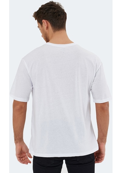 Slazenger KAISER IN Oversize Erkek Oversıze Beyaz Tişört