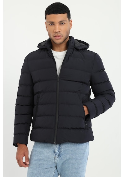 Dufy Erkek Slim Fit Kapüşonlu Lacivert Mont-18158