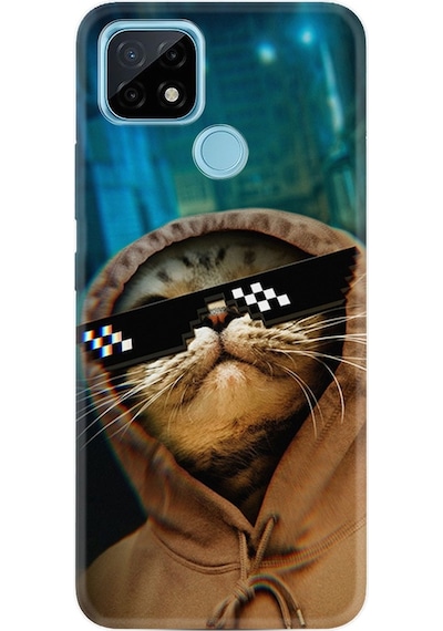 Realme C11 Kılıf Silikon Desenli Troll Cat 1897