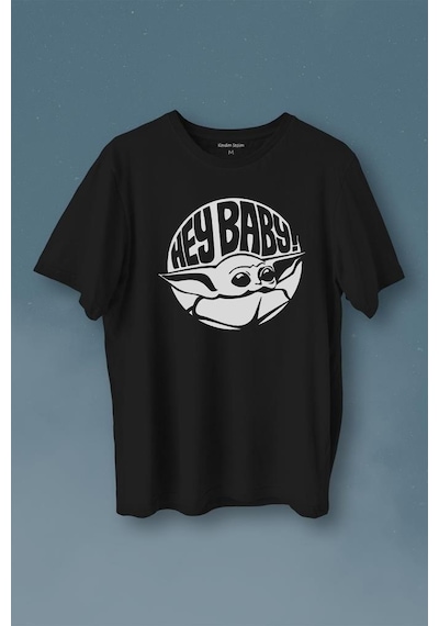 Baby Yoda Star Wars Mandalorian Jedi Baskılı Tişört Unisex T-shirt 001