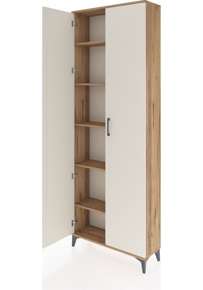 Arges Dolap 5 Raflı 2 Kapaklı 88x30x243 Çam-aytaşı Çam