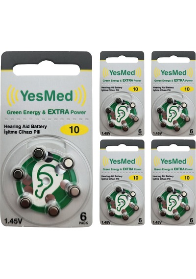 Yesmed Extra Power 10 Numara Pil 5 Paket X 6 Adet 30 Adet P...