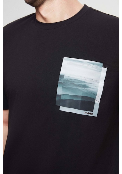 D's Damat Oversize Siyah Baskılı %100 Pamuk T-shirt 2EC14ORT05210 Siyah
