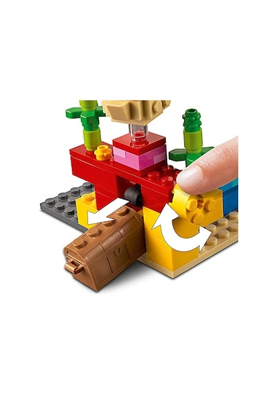 Minecraft Mercan Kayalığı 21164-7 Yaş Ve Üzeri Macera Oyunları Seven Çocuklar İçin Alex, Bir Boğuk Ve 2 Güzel