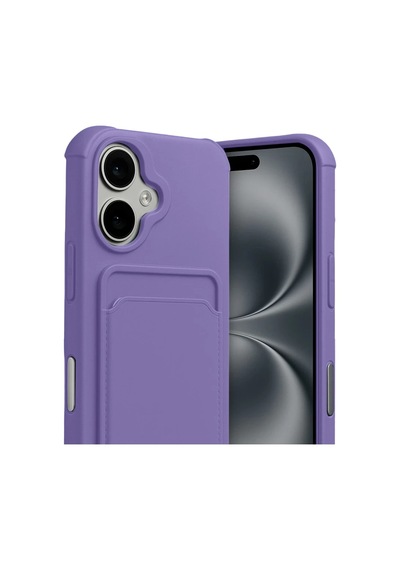 Apple Uyumlu iPhone 17 Uyumlu Kelvin Kartvizitli Silikon - Lila