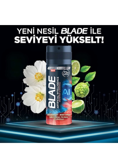 Blade Artificial Intelligence Erkek Sprey Deodorant 6 x 150 ML