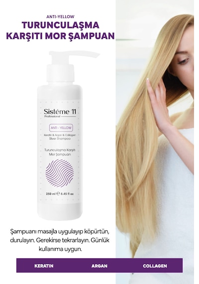 Sistéme 11 Turunculaşma Karşıtı Silver Mor Şampuan 250 Ml Boyalı