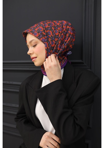 Silk Home Soft Eşarp 73077-07 Siyah, Saks, Parlak Turuncu