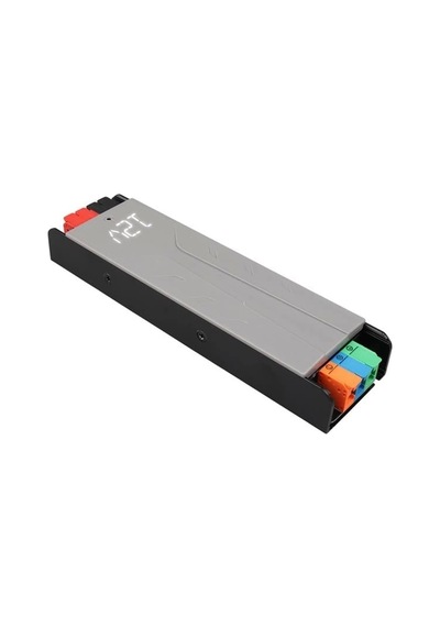 Powermaster Pm-26839 12 Volt 10 Amper 120 Watt Slim Metal Kasa Adaptör Voltaj Göstergeli 189x51x27mm