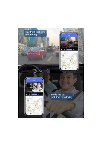 4g Sim Kart Girişli Araç İçi Kamera Ön Ve İç Kamera 1080p Fhd Gps Panik Butonu Anlık Takip Taksi Tır