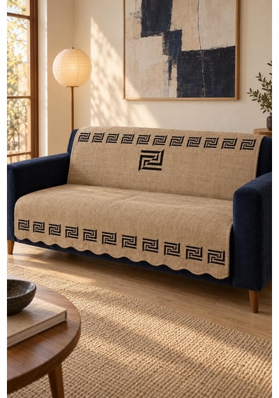 Çok Amaçlı Kadife Koltuk Örtüsü Kaymaz Süngerli 165x215 Cm Modern Bohem Çekyat Şalı Piknik Masa Örtüsü Alk2 Açık Kahve