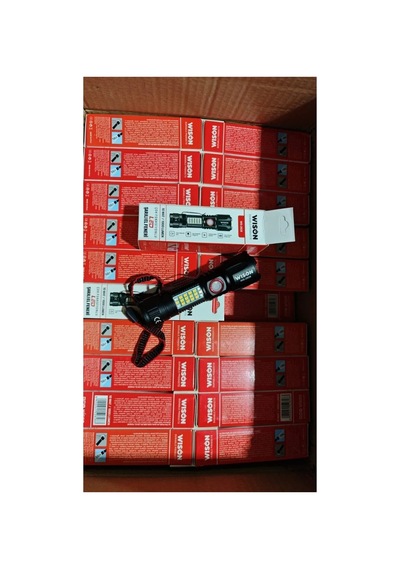 Ws-2828 Ultra Usb Şarjlı Polis El Feneri, Bekçi, Asker El Feneri Kırmızı Mavi Çakarlı 1000 Lümen Kırmızı