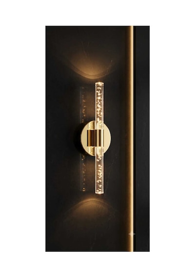Bubbleflux Small 31 Cm Modern Tasarım Led Aplik - Duvar Lambası - Gold - Elektrikli - Kumandalı - Günışığı Gold Elektrikli Kumandalı