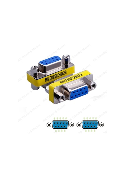Rs232 9 Pin Dişi Dişi Cinsiyet Değiştirici Adaptör