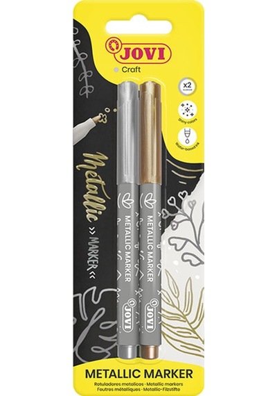 Jovı 1602m Decor Metalık Kalemi Altın Gümüş - Blister Beyaz