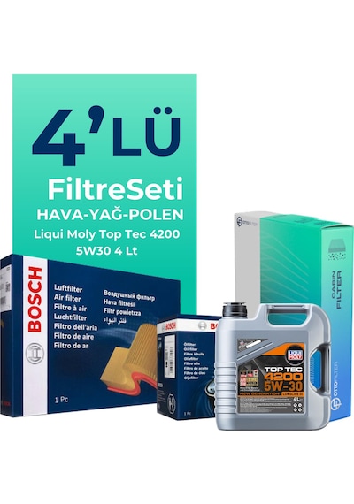 Bosch Opel Astra H 1.3 Dizel Filtre Bakım Seti Liqui Moly Motor Yağlı (2005-2011) 4 Lü -