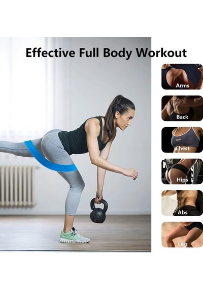 Premium 5 Adet Farklı Dirençte Pilates Squat Aerobik Bandı - Hafif,orta,sert Çalışma Lastiği-evde Spor Karın Çok Renkli