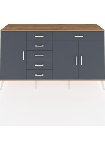 Hyperion Konsol 3 Raflı 6 Çekmeceli 3 Kapaklı 176x44x99 Çam-antra Çam-antrasit