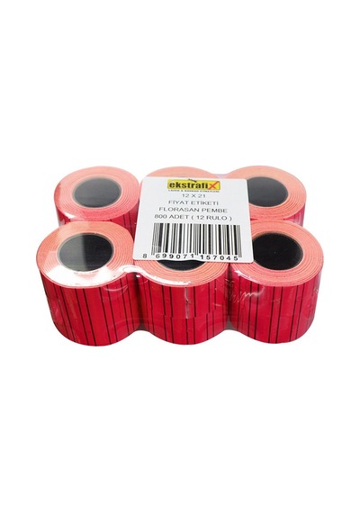 Ekstrafix Fiyat Etiketi 12x21 Florasan Pembe Çok Renkli