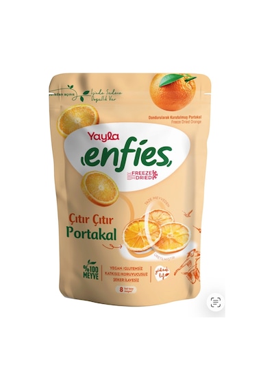 Yayla Enfies Freeze Dried Dondurularak Kurutulmuş Çıtır Meyve-portakal 15 Gr 15 G