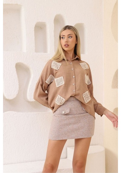 Verymoda Kaşe Mini Etek F1352 Taş
