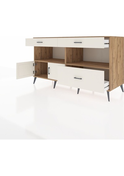 Kronos Konsol 2 Raflı 3 Çekmeceli 2 Kapaklı 176x59x99 Çam-aytaşı Çam-aytaşı