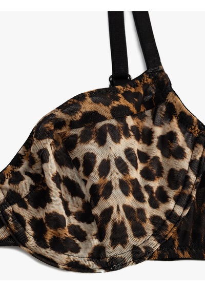 Koton Leopar Balenli Sütyen Tül Dolgusuz Leopar Desenli 5wlk10093mk Çok Renkli