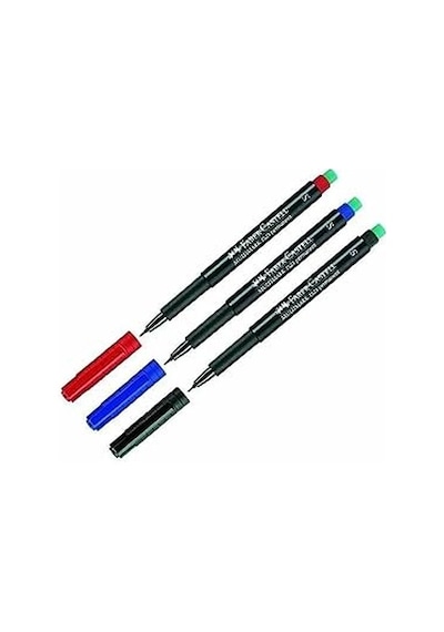 Multimark Permanent Asetat Kalemi, 0.4 Mm, 3 Renk Siyah-kırmızı-mavi 103 Ivory
