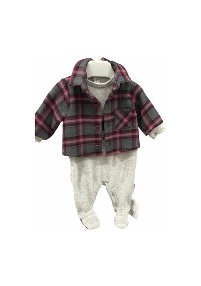 Babydoll Tulum Babydola Pembe Açık Gri