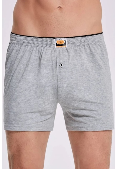 Merken Düz Havlu Bel Erkek Boxer 3 Adet 001 Gri Melanj M