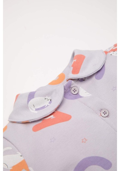Defacto Kız Bebek Pijama Takım Desenli Uzun Kollu Üst Beli Lastikli Uzun Alt D5365A524WNPR305 Mor Defacto Kız Bebek Pijama Takım Desenli Uzun Kollu Üst Beli Lastikli Uzun Alt D5365A524WNPR305 Mor