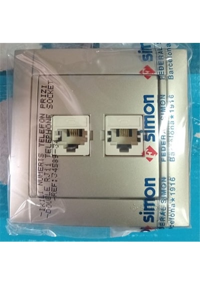 Simon 34 Renkli İkili Cat 6 Data Prizi Çerçeveli
