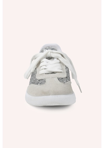 Panço Kız Çocuk Bağcıklı Simli Gümüş Sneaker 2422gk10011 Gri