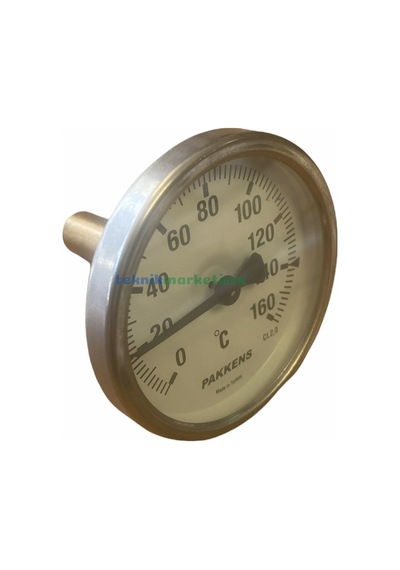 Çap 63 MM 160 Derecec 5 Cm Arkadan Çıkışlı Bi-metal Termometre Pakkens