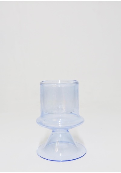 Missi Ayaklı Mavi Cam Mumluk Ve Tealıght Seti
