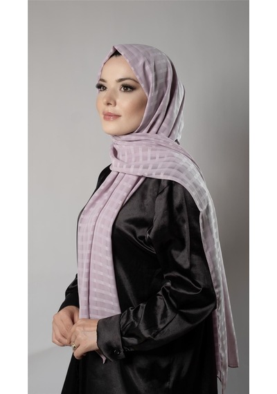 Hürrem Bone Koyu Gül Kurusu Desenli Şal Şifon Kumaş Kareli Çizgili 202107 49 Koyu Gül Kurusu