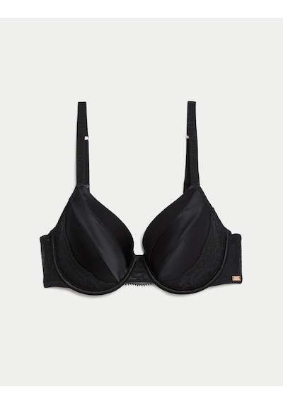 Marks & Spencer Dantel Detaylı İpek Full Cup Sütyen T81006470F Siyah