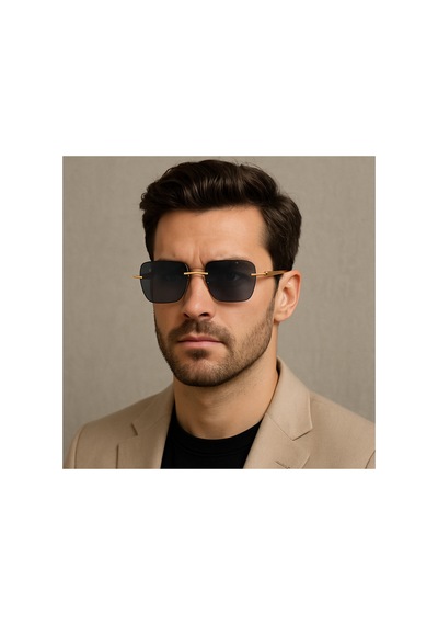 Unısex Uv-400 Korumalı Güneş Gözlüğü Siyah - 718918683 Altın