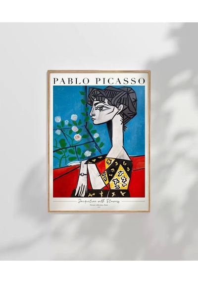 Çerçevesiz Poster Pablo Picasso Jacqueline With Flowers