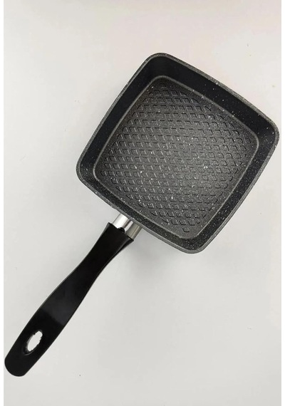 Mini Granit Sos Tavası, Uzak Doğu Omlet Ve Sos Hazırlama Tavası, Yapışmaz Ve Dayanıklı Yüzeyli Şık Pişirme Tavası Oval Altın - Pembe - Siyah