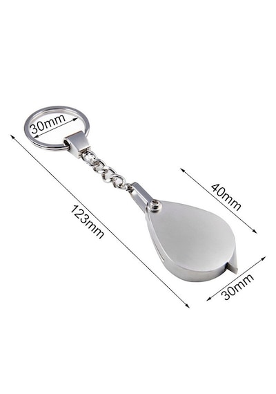 Jokey Kırtasiye Taşınır, Mini Katlanır Çelik Anaktarlıklı Cep Büyüteci 10x30mm Cam Lens