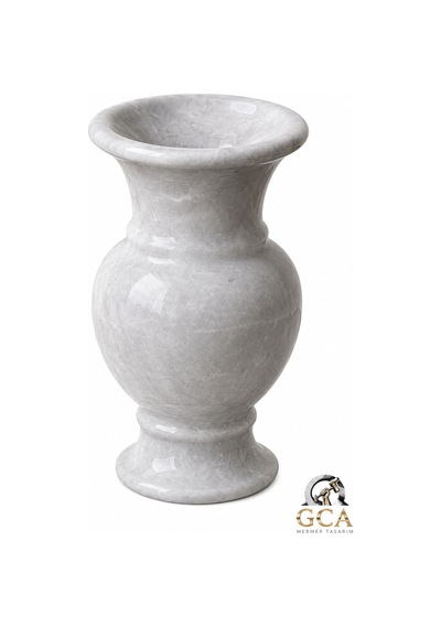 Gca Exclusive Kahverengi Bej Mermer Dekoratif Vazo Gri - 886704888