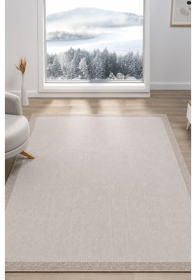 Sisal Prime Krem Bej İskandinav Yıkanabilir Bordürlü Halı Kilim Balkon Teras Koridor Halısı 1148